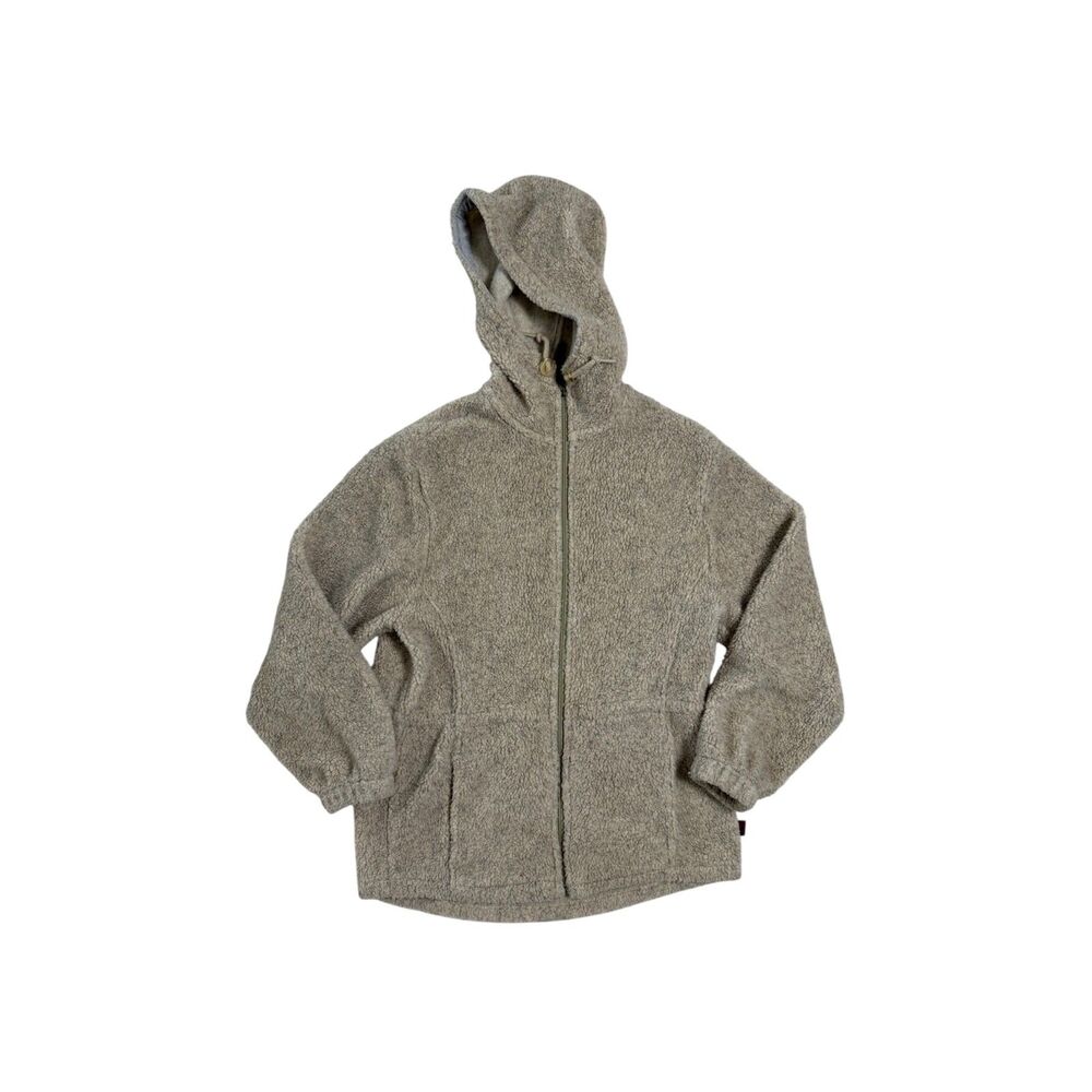 Woolrich Oatmeal Fleece Taupe Cozy Outdoor Gorpcore Hiking Granola Jacket S